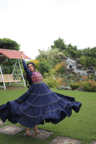 Kutchi Gamthi Embroidered With Mirror Hand Work Navratri Special Gown