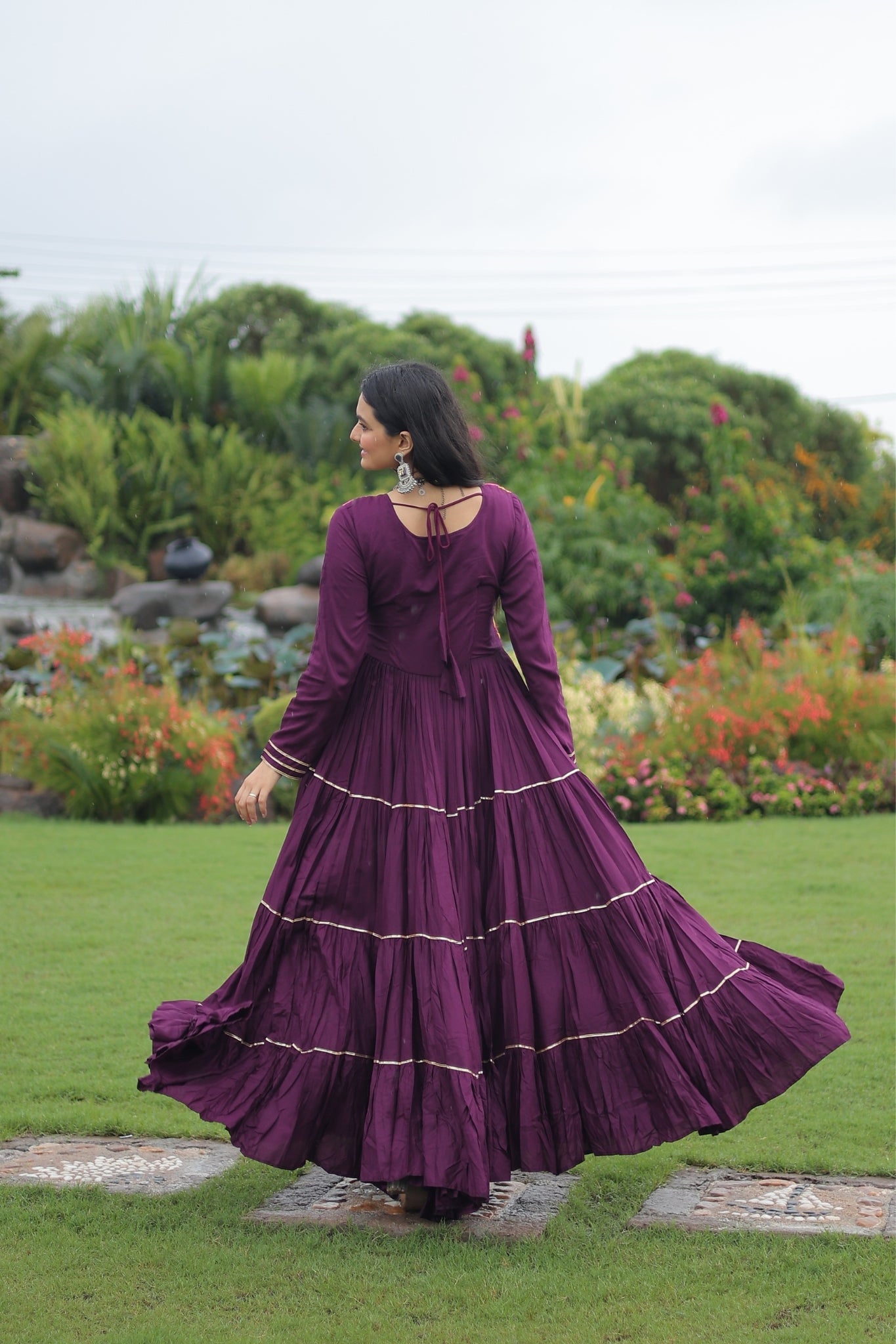 Kutchi Gamthi Embroidered With Mirror Hand Work Navratri Special Gown