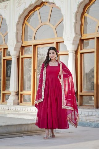 New Elegance of Ready Made Gown With Dupatta Set