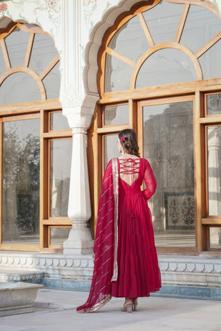 New Elegance of Ready Made Gown With Dupatta Set