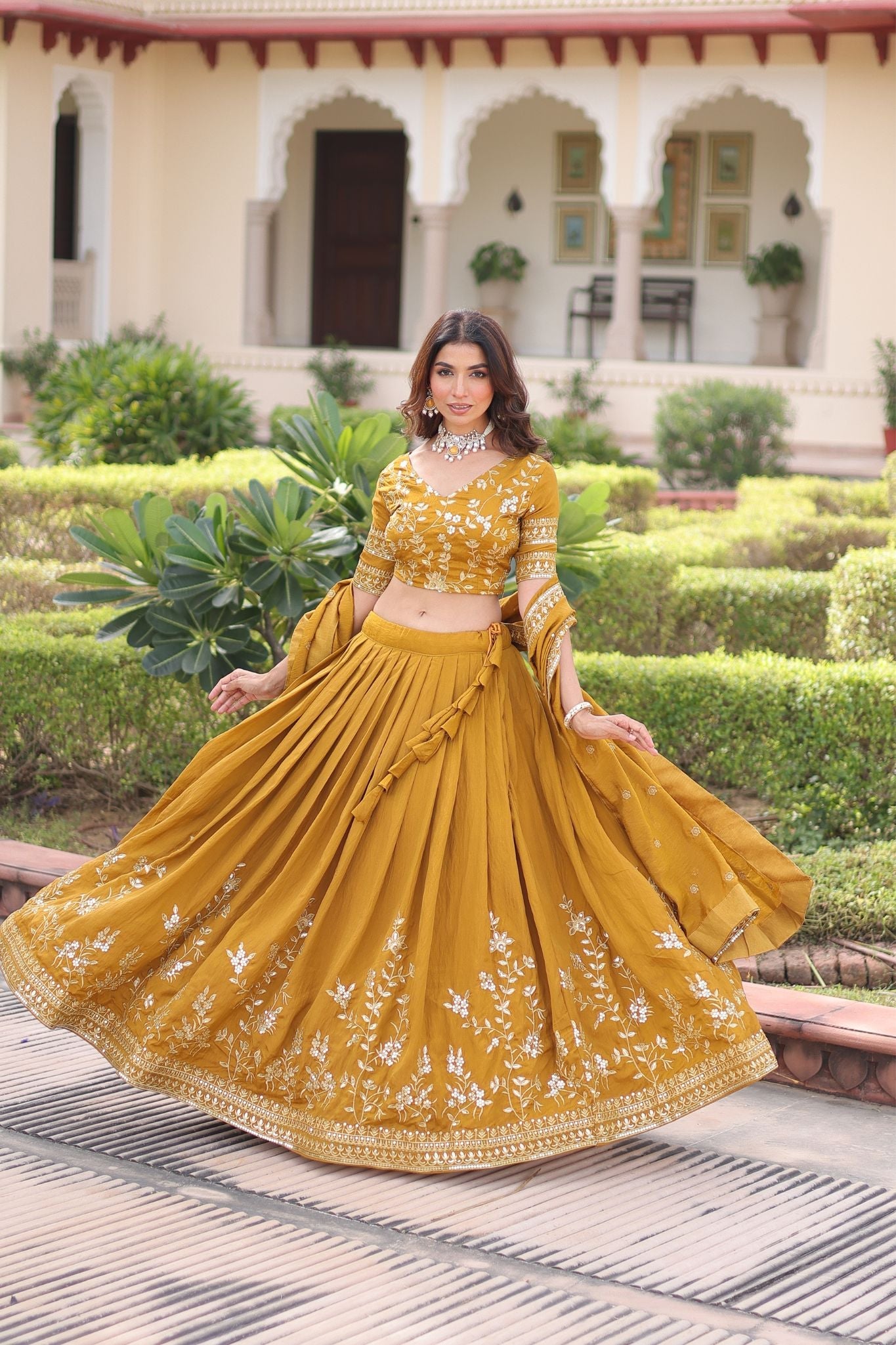 Regal Vichitra Silk Lehenga Choli With Heavy Zari And Sequin Embroidery