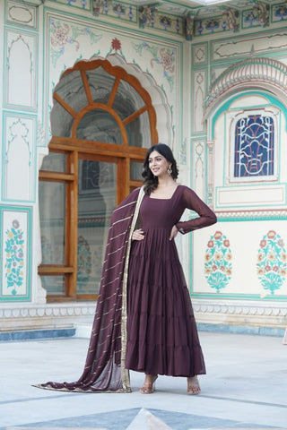 New Elegance of Ready Made Gown With Dupatta Set