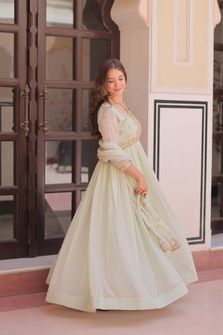 Designer Georgette Gown With Sequins Elegance