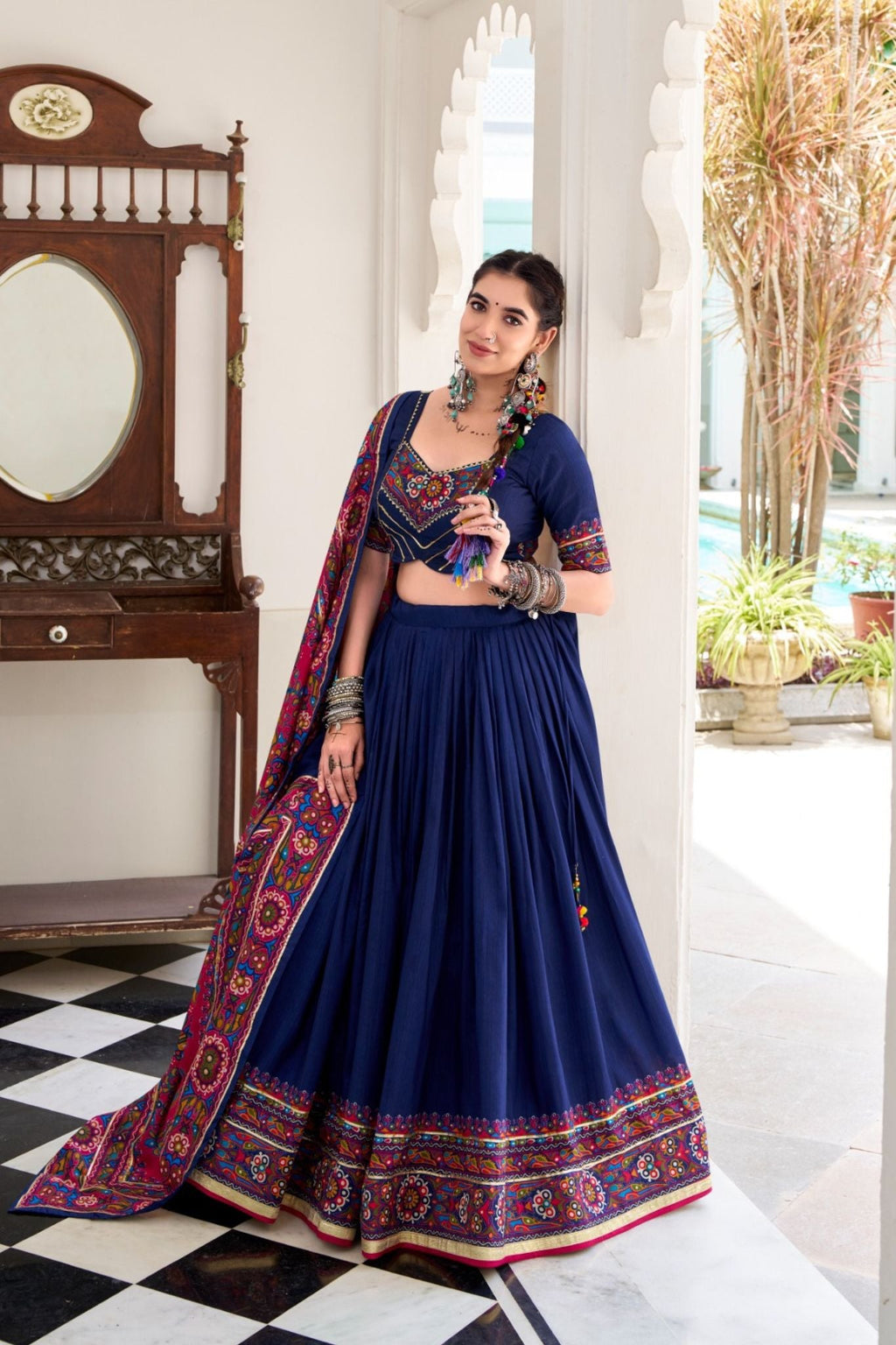 Gamthi Print Embossed Designer Beautiful Lehenga Choli