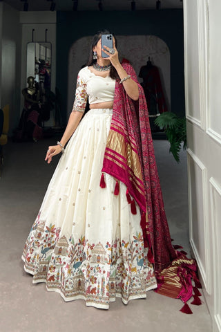 Sequins With Thread Embroidery Work Lehenga Choli