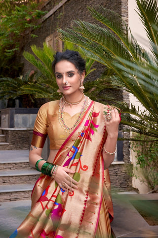 Paithani Jacquard Silk Lehenga Set with Zari Weaving Work