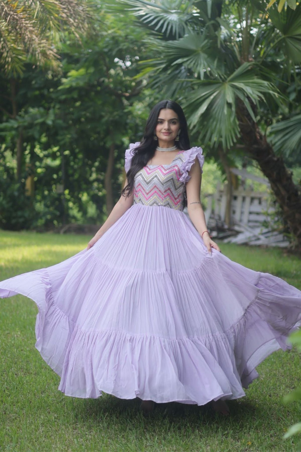 Elegant Of Ensmebles Readymade Gowns With Sequins And Embroidery Work