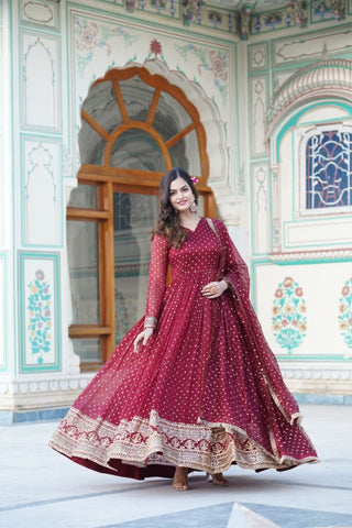 New Premium Readymade Stylish Gown With Dupatta Collection