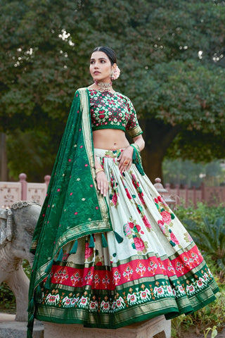 Floral Patola Print Designer Lehenga Choli