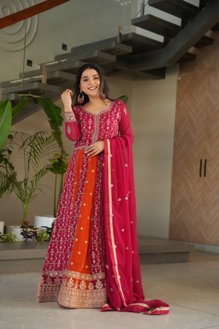 Stylish Sequins Embroidered Wedding Designer Gown