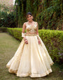 Ethereal Ivory Chanda Silk Lehenga Set Crafted For Modern Royalty