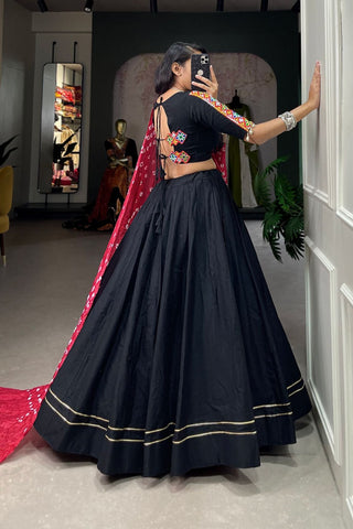 New Plain With Gotta Patti Work Navratri Lehenga Choli