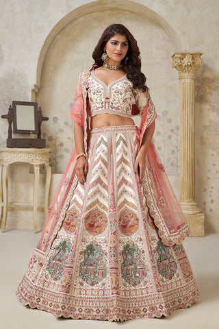 Ethereal Elegance White Dori Embroidered Designer Lehenga