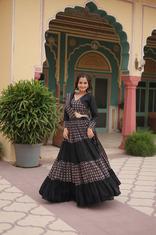 Printed Rayon Navratri Readymade Lehenga Choli