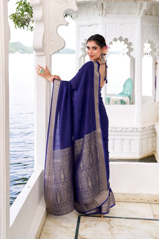 Chinon Saree With Zari Weaving Explore Acriine Ethnic Collection