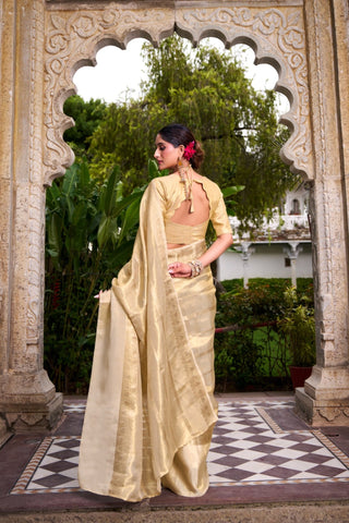 Gold Tissue Saree with Zari Weaving Explore Acriine Ethnic Collection