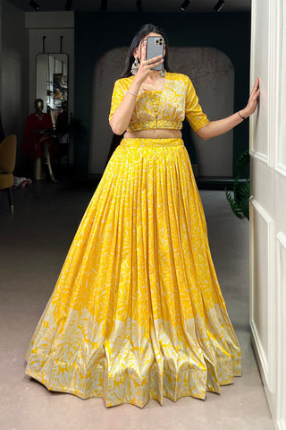 Premium Tasar Silk Co Ord Lehenga Set For Women