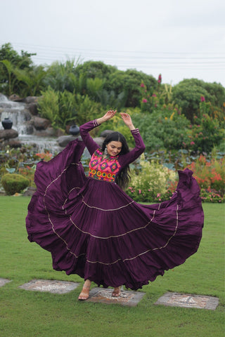 Kutchi Gamthi Embroidered With Mirror Hand Work Navratri Special Gown