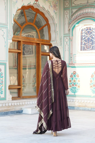 New Elegance of Ready Made Gown With Dupatta Set