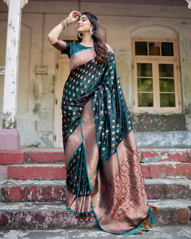 Pure Gaji Silk Saree Weaved With  Zari Comes With Tassels