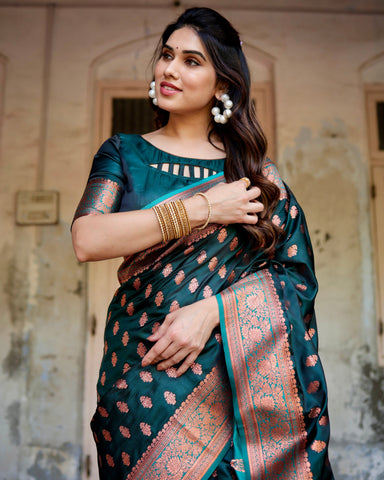 Pure Gaji Silk Saree Weaved With  Zari Comes With Tassels