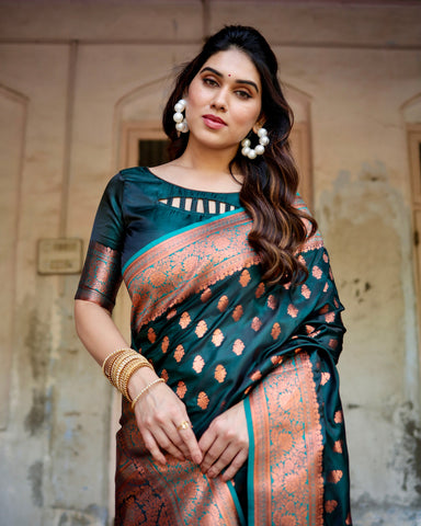 Pure Gaji Silk Saree Weaved With  Zari Comes With Tassels