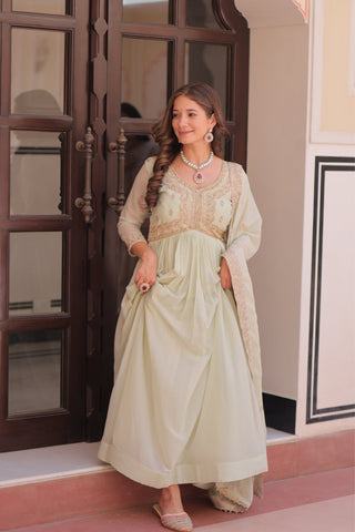 Designer Georgette Gown With Sequins Elegance