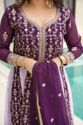 Stylish Sequins Embroidered Wedding Designer Gown