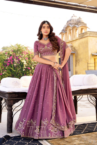 Celestial Lavender Hand Embellished Luxury Bridesmaid Lehenga