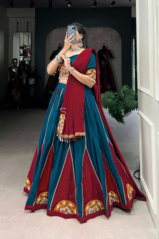 New Navratri Design Pure Cotton Gamthi Patch Work Lehenga Choli