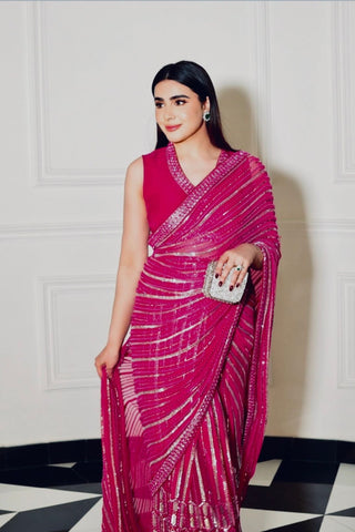 Pink Color Bollywood Georgette Saree