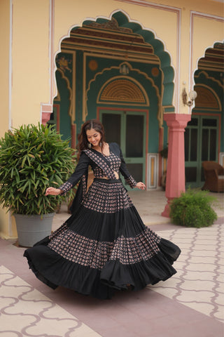 Printed Rayon Navratri Readymade Lehenga Choli