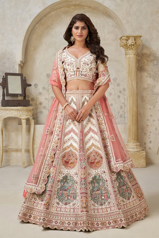Ethereal Elegance White Dori Embroidered Designer Lehenga