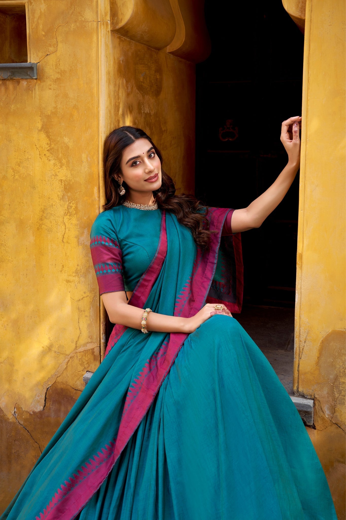 Pure Chanderi Thread Embroidered Regal Lehenga Set