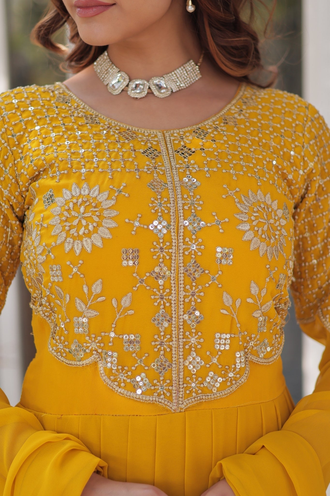 Attractive Georgette Embroidered Designer Anarkali Suit Set