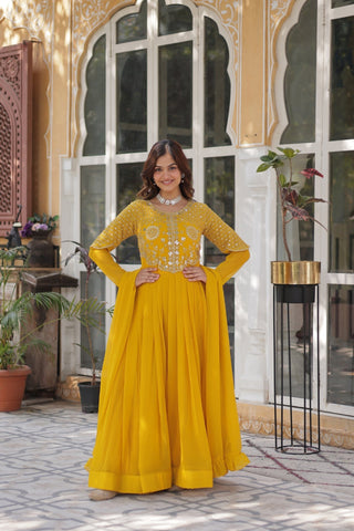 Attractive Georgette Embroidered Designer Anarkali Suit Set