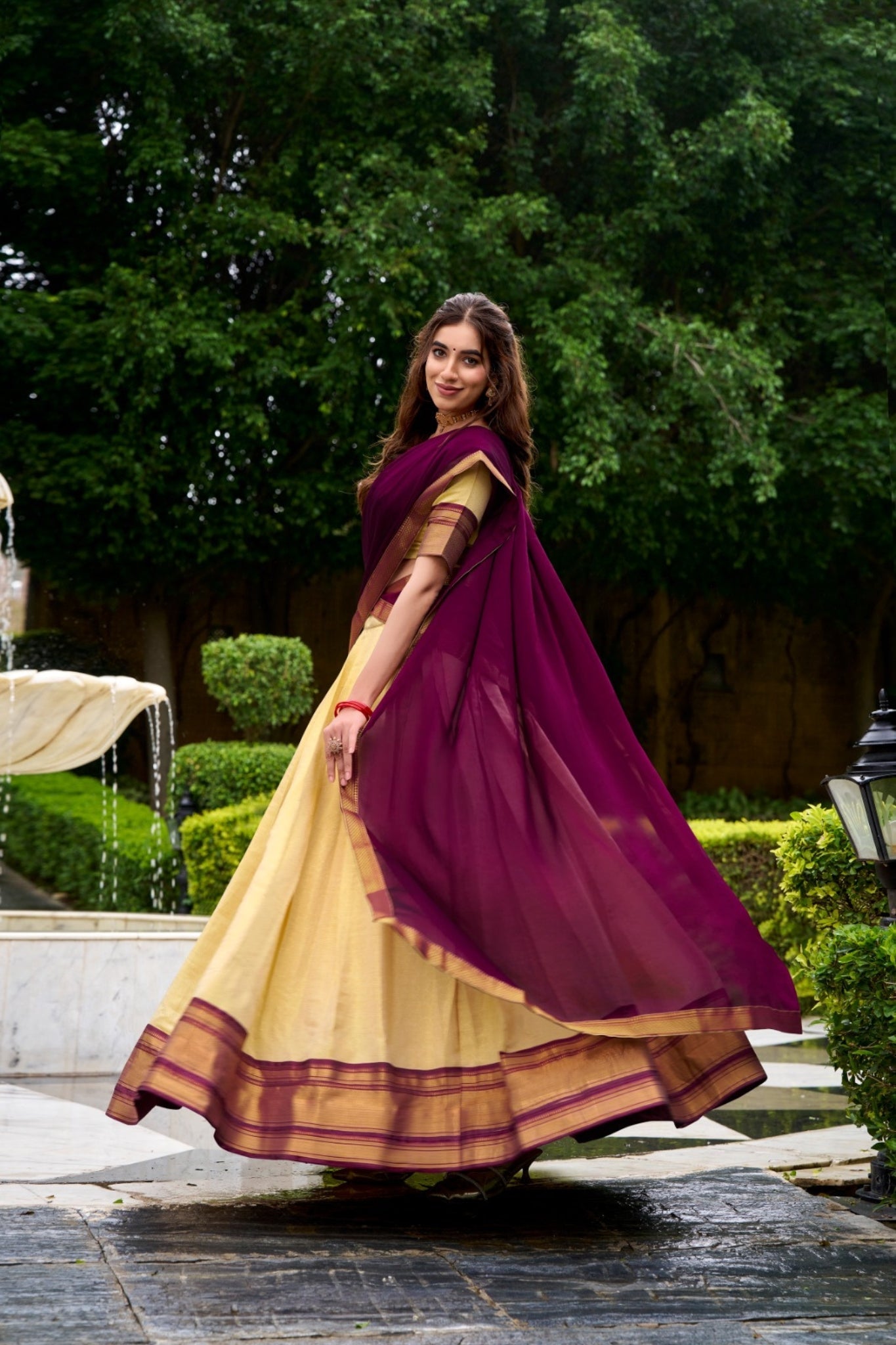 The Royal Kanchipuram Zari Weave Half Saree