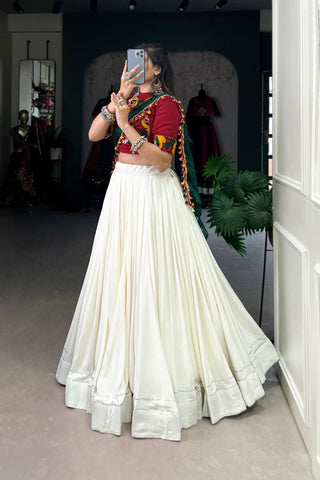 Plain With Gota Patti Kuchhi Work Navratri Lehenga Choli