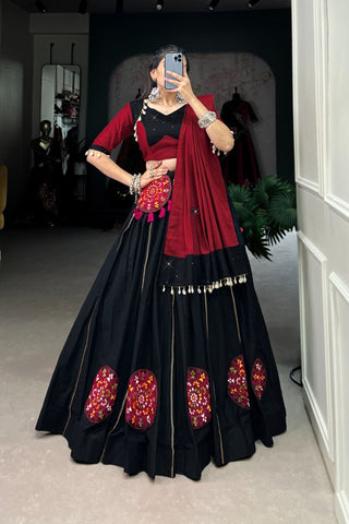 Gamthi Work Pure Cotton Navratri Lehenga Choli