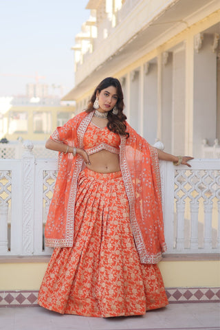 The Elegance of a Designer Viscose Jacquard Lehenga Choli Set