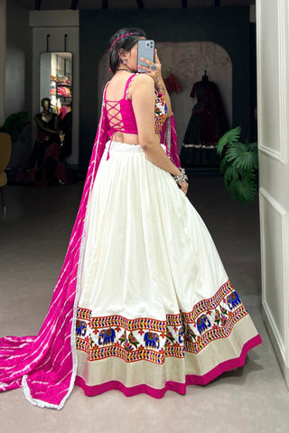 Pure Rayon Navratri Special Gamthi Work Lehenga Choli