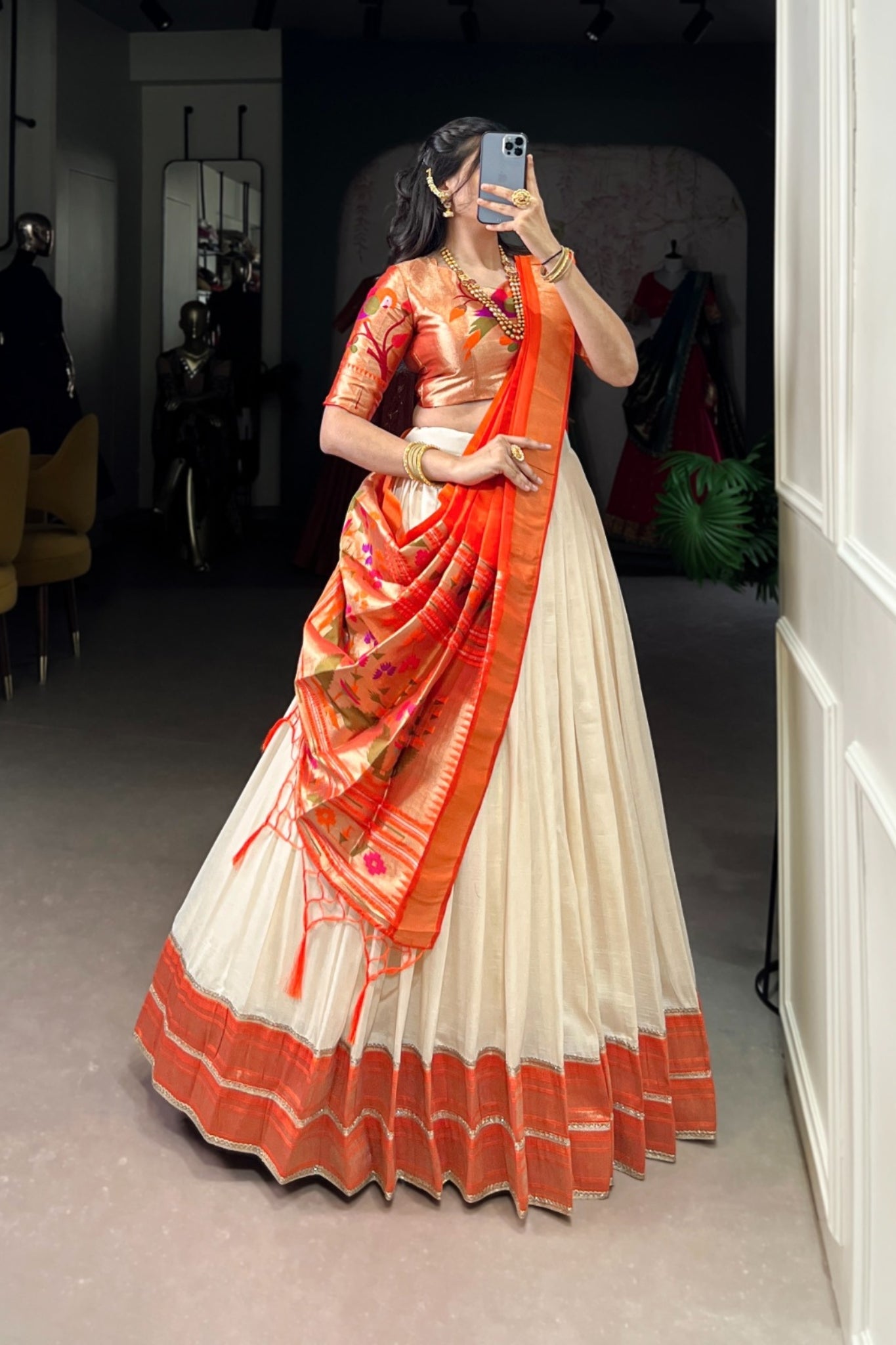 Paithani Jacquard Silk Lehenga Choli Set With Zari Weaving & Tassel Dupatta – Festive Special
