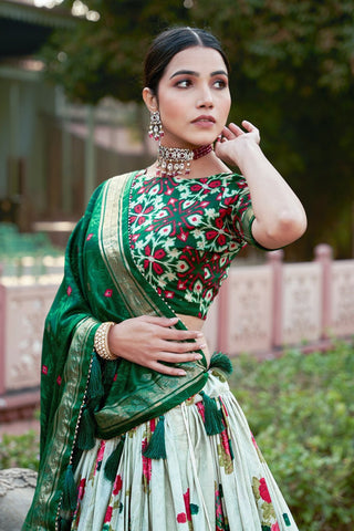 Floral Patola Print Designer Lehenga Choli