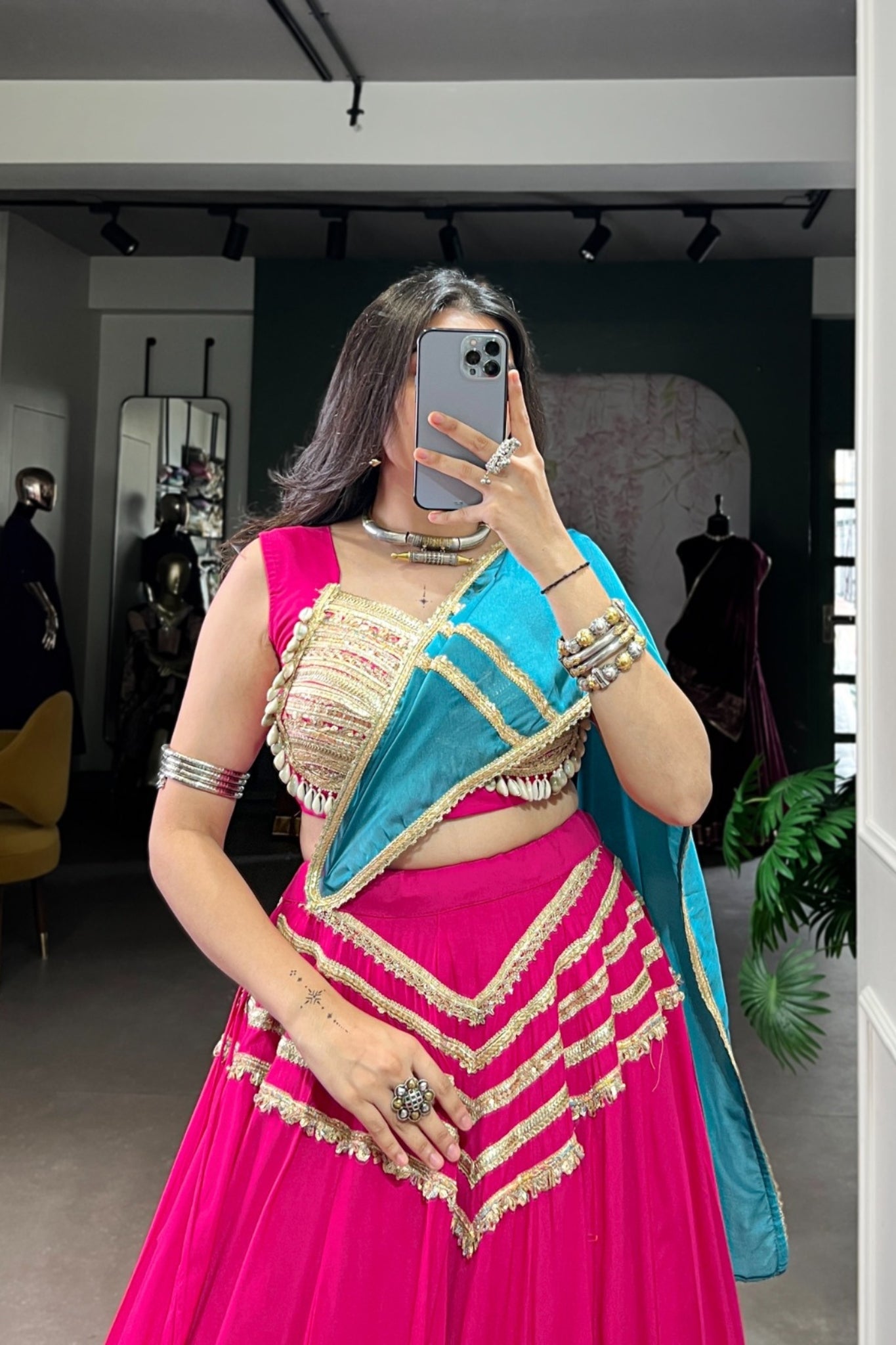 Pink Designer Beautiful Navratri Lehenga Choli Set