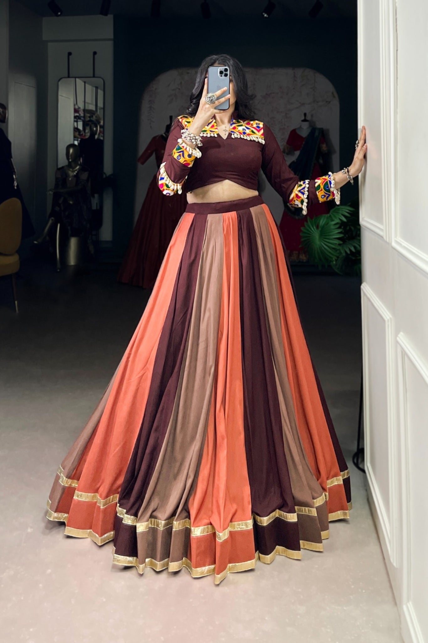 Beautiful Navratri Designer Pure Rayon Readymade Traditional Lehenga Choli