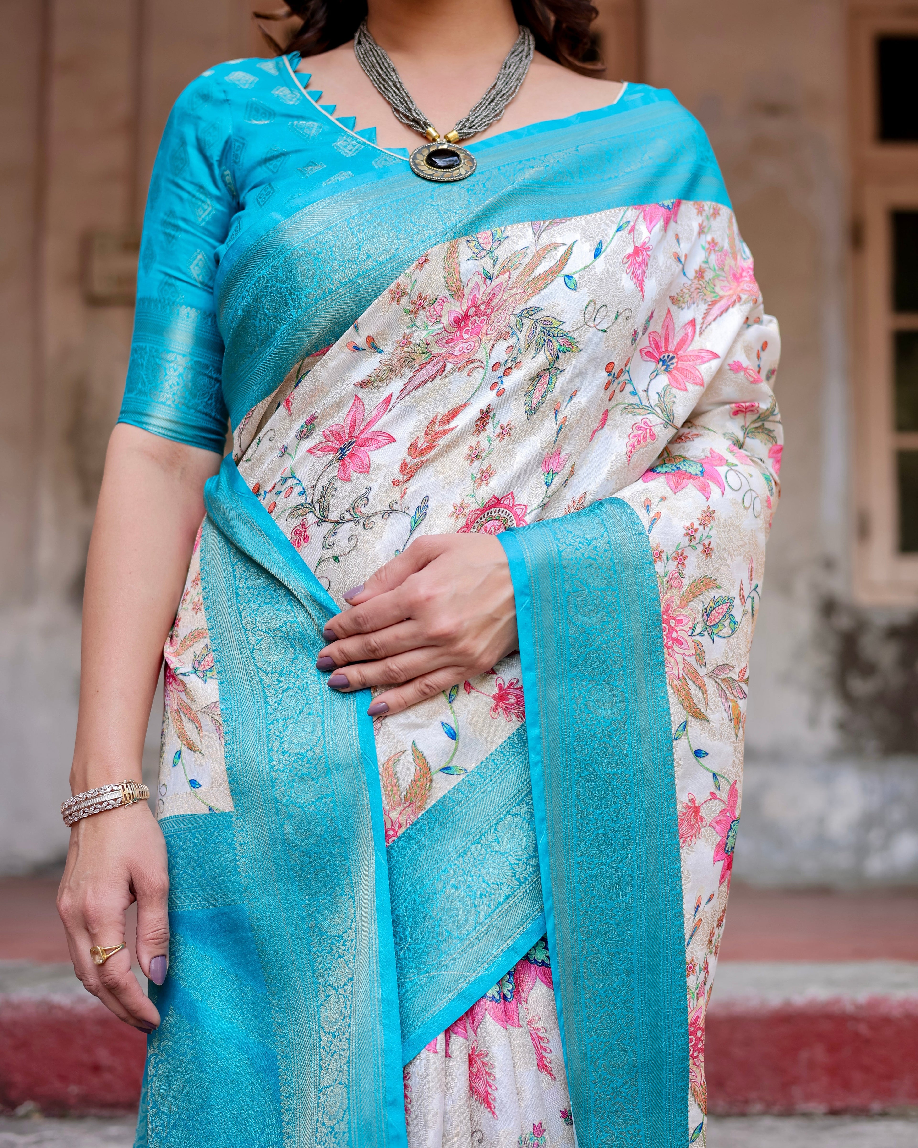 Pure Banarasi Silk Saree Weaved With Golden Zari Comes With Tassels