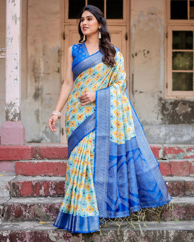 Pure Banarasi Silk Saree Weaved With Golden Zari Comes With Tassels