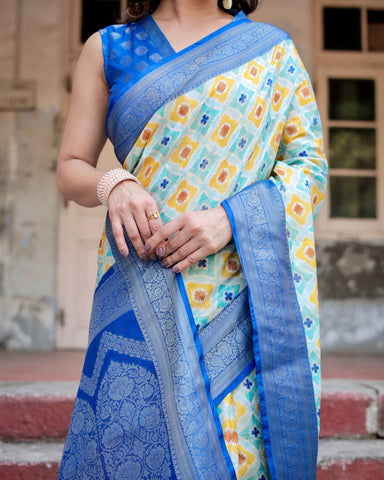 Pure Banarasi Silk Saree Weaved With Golden Zari Comes With Tassels