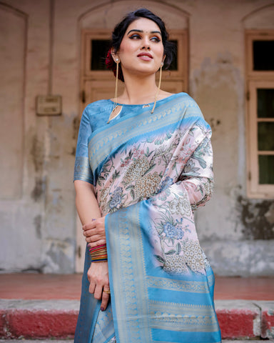 Pure Banarasi Silk Saree Weaved With Golden Zari Comes With Tassels