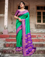 Pure Silk Saree Weaved With Zari Comes With Heavy Banarasi Brocade Blouse